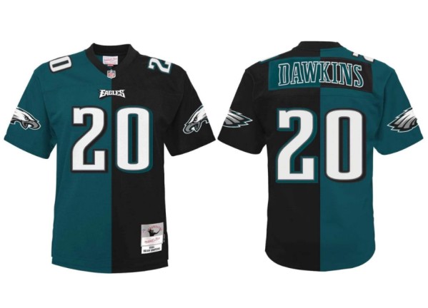 Men's Green/Balck Philadelphia Eagles #20 Brian Dawkins Split Stitched Jersey